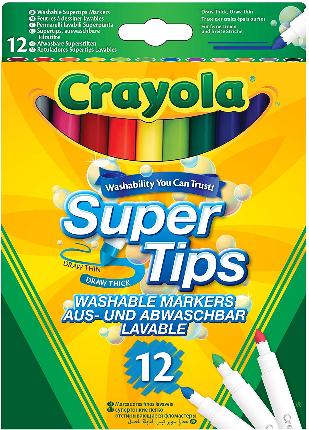 Crayola Supertips Washable - Pack of 12 – Yachew
