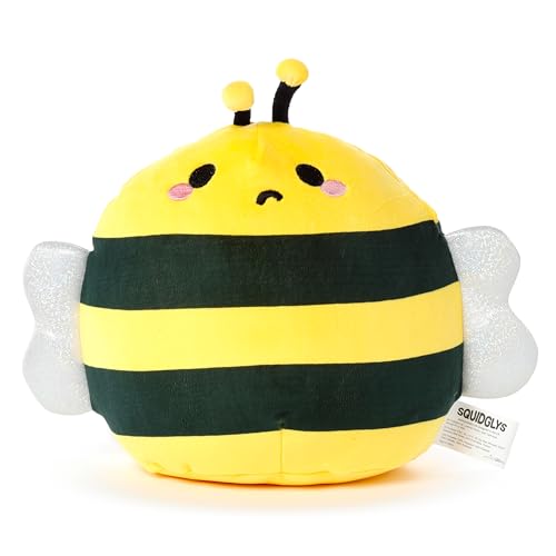 Puckator CUSH330 Squidglys Bobby the Bee Adorabugs Plush Toy - Soft Velboa Plush for Ages 3+