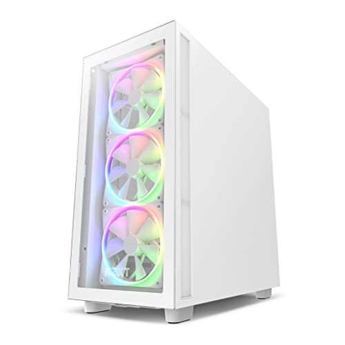 NZXT F140 RGB Fans - RF-R14DF-W1 - 140mm White RGB PC Cooling Fan with Customizable Lighting, Quiet Operation, and CAM-Powered Control