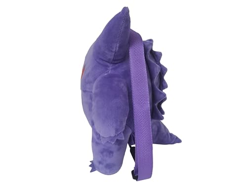 CyP Brands Pokémon Gengar Plush Design Adjustable Backpack for Kids (Unisex)