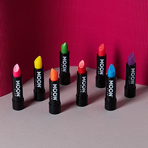 Neon UV Glitter Lipstick van Moon Glow - Paars - Heldere neonkleurige lippenstift