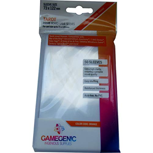 GAMEGEN!C Prime Tarot-Sized Sleeves 73 x 122 mm (50), Clear (GG1041)