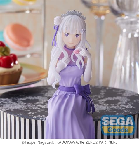 Sega Goods Re:ZERO -Starting Life in Another World- Emilia Dressed-Up Party PM Perching Figure (SG50423)