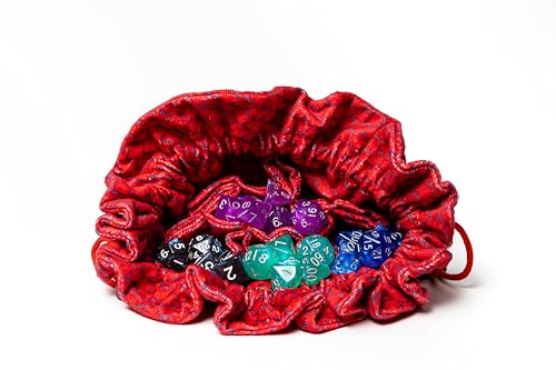 Metallic Dice Games Dragon Storm Velvet Compartment Dice Bag: Red (687700234319)