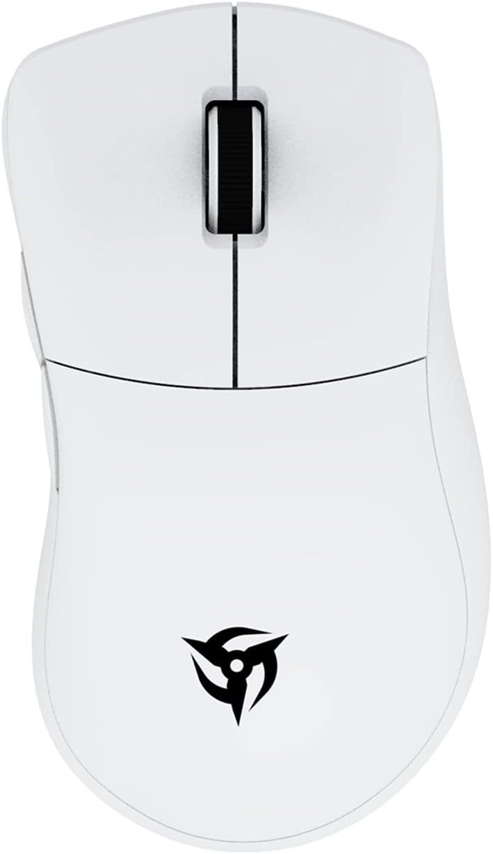 Ninjutso Origin One X Wireless Gaming Mouse - Ultra-Lightweight 65g, High-Precision Sensor, Ergonomic Design, White (Model NM002)