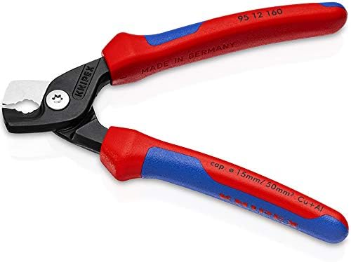 KNIPEX StepCut 160 mm Wire Cutter - Ergonomic, Lightweight, and Durable Cable Shears for Copper and Aluminium Cables