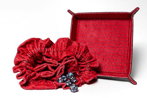 Metallic Dice Games Dragon Storm Velvet Compartment Dice Bag: Red (687700234319)