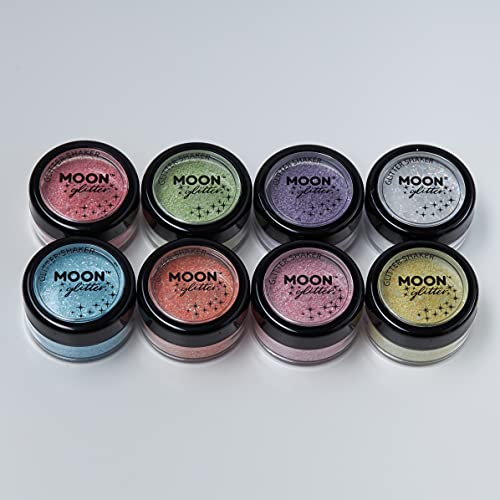 Pastell-Glitzerstreuer von Moon Glitter – Koralle – kosmetischer Festival-Make-up-Glitzer für Gesicht, Körper, Nägel, Haare, Lippen – 5 g