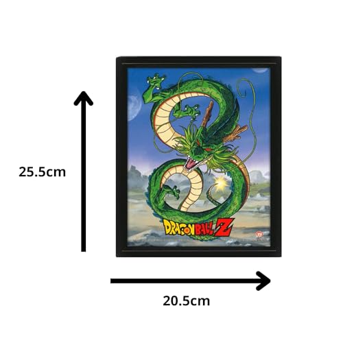 Dragon Ball Z 3D Lenticular Poster in Box Frame - Shenron and Dragon Balls Design, 10x8 Inches, Official Merchandise