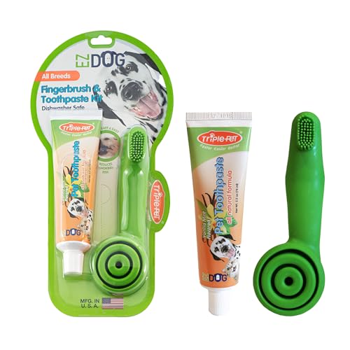 EZDOG Finger Brush Kit with Vanilla Mint Toothpaste for Dogs - TriplePet