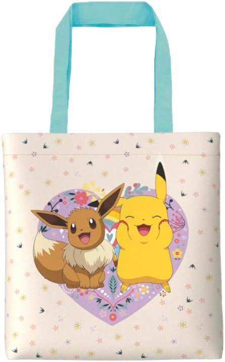 CyP Brands Pokémon Flower Print Fabric Shopping Bag (Official Licensed Product)