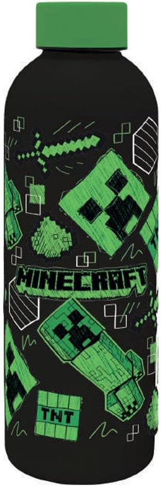 Kids Licensing Minecraft Soft Touch Stainless Steel Water Bottle 500 ml