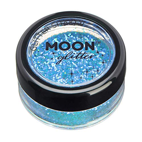 Schillernde Glitzerstreuer von Moon Glitter – Blau – kosmetischer Festival-Make-up-Glitzer für Gesicht, Körper, Nägel, Haare, Lippen – 5 g