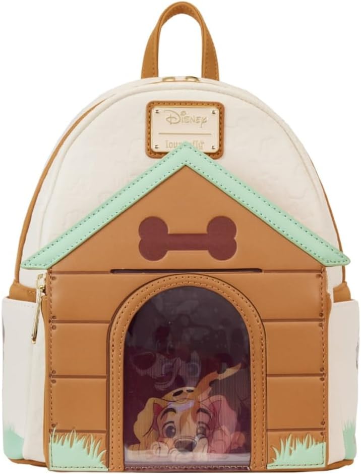 Loungefly Disney I Heart Dogs Dog House Triple Lenticular Double Strap Shoulder