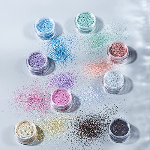 Holographische Glitter Shaker von Moon Glitter Rose Gold für Gesicht Körper Nägel Haarlippen 5g