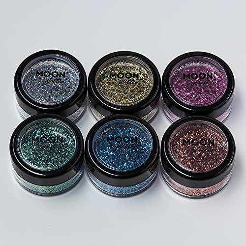 Holographische Glitter Shaker von Moon Glitter Rose Gold für Gesicht Körper Nägel Haarlippen 5g