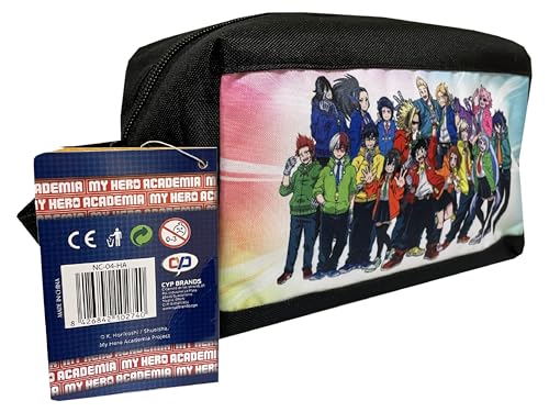 CYPBRANDS My Hero Academia Toiletry Bag, Black/White, Standard, Travel Accessories