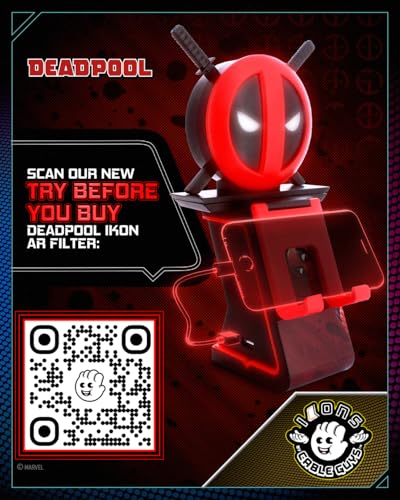 Cable Guys Ikon Charging Stand - Marvel Deadpool Gaming Accessories Holder & Phone Stand for PS5, Xbox Series X/S, and PC (2023)