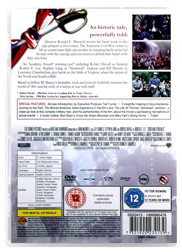 Gods And Generals (2003) - DVD (Region 2) (‎7321900234139)