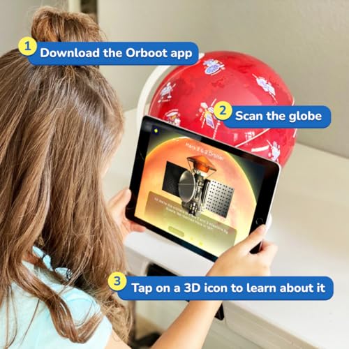 PlayShifu Orboot Mars Interactive Globe - AR-Powered Space Exploration for Ages 6-12