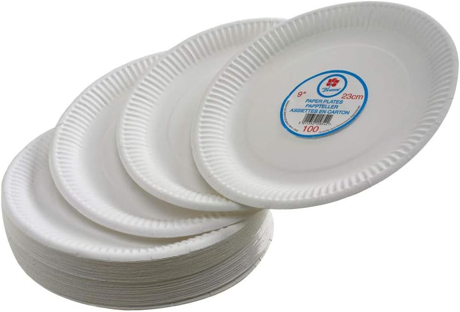 Caterpack - CPD Jena Disposable Paper Plates (1641) - 7-Inch White Paper Plates, Pack of 100