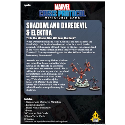 Atomic Mass Games Marvel Crisis Protocol Shadowland Daredevil & Elektra Miniatures Set