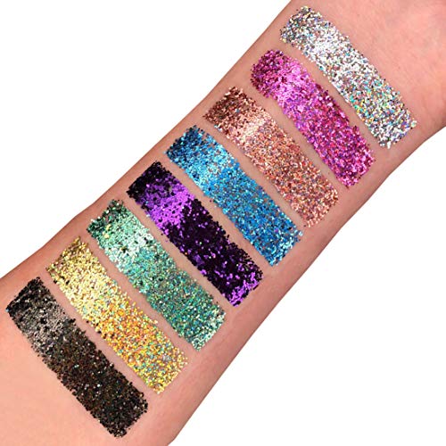 Shakers à paillettes holographiques par Moon Glitter Rose Gold pour le visage et les ongles HairLips 5g