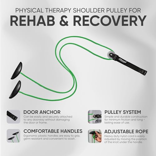 Atemi Sports - Shoulder Pulley Physiotherapy System for Home Exercise and Reha| Durable Over-the-Door Pulley with Adjustable Handles and Door Anchor