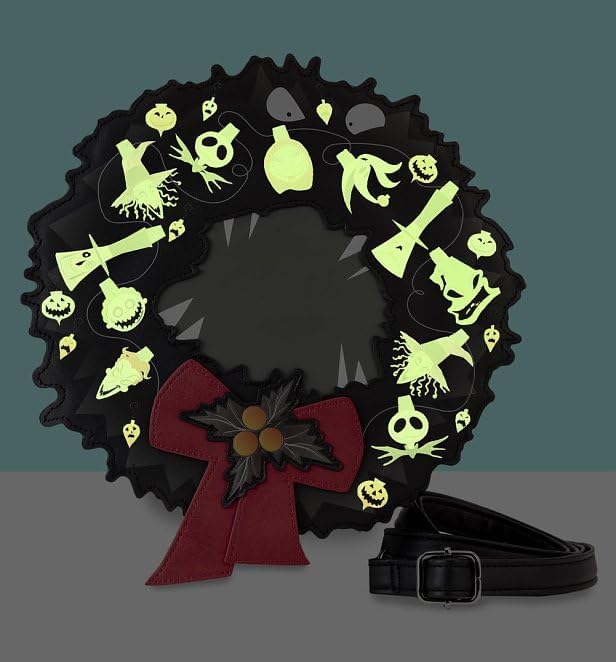 Loungefly The Nightmare Before Christmas Wreath Crossbody Bag (WDTB2875)