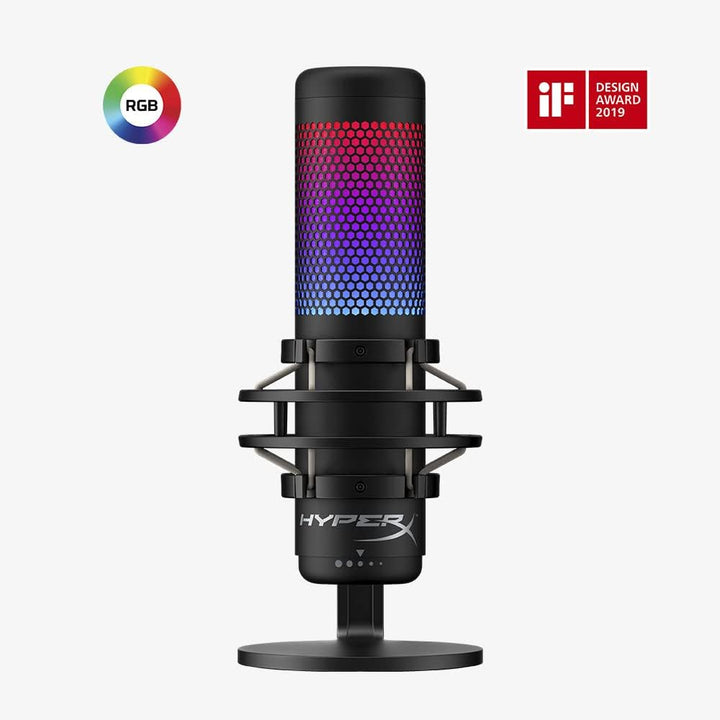 HyperX QuadCast S – RGB USB Condenser Microphone for PC, PS4, and Mac with Anti-Vibration Shock Mount, Built-in Pop Filter, and Customizable RGB Lighting