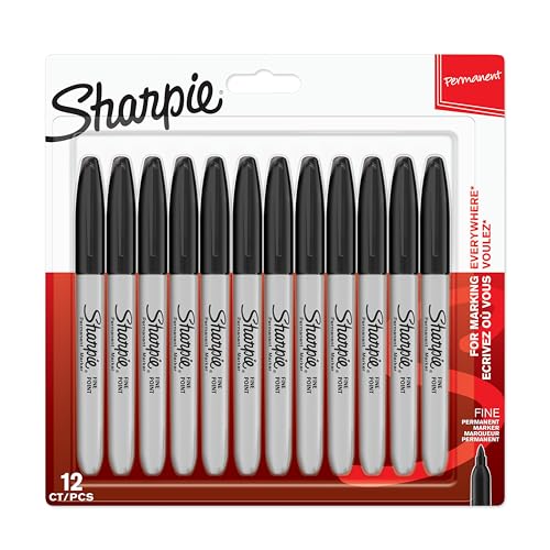 Sharpie Permanent Markers - Fine Point Black (12 Count)