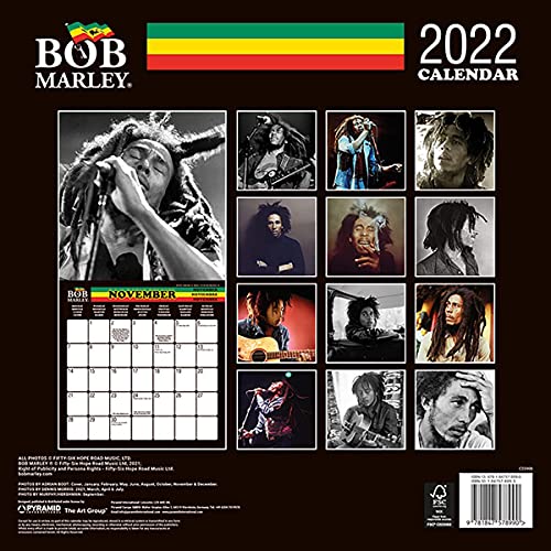 Bob Marley - Official 2022 Wall Calendar [16-Month, Multilingual, 12" x 12"] by Pyramid International