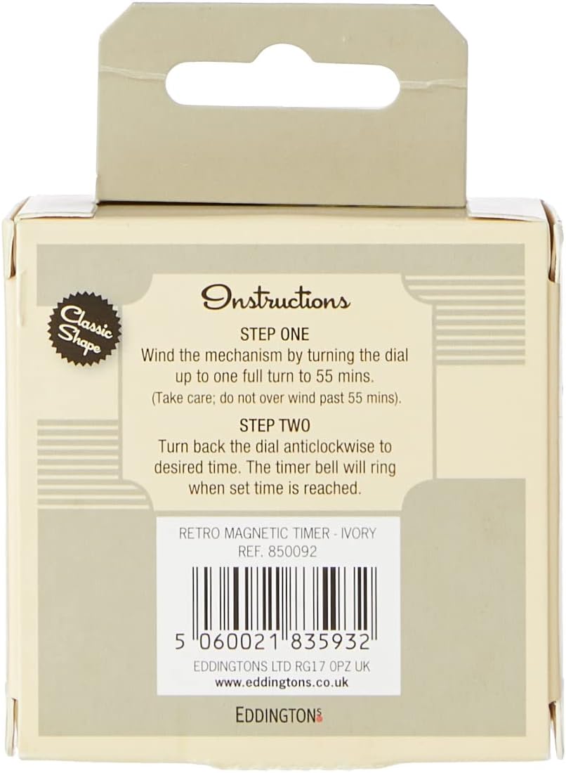 Eddingtons 850092 Magnetic Retro Timer, Ivory