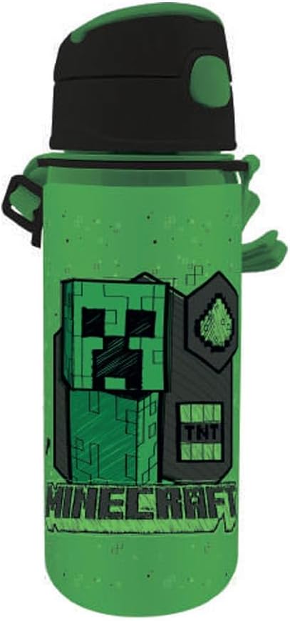 Kids Licensing Minecraft Aluminium Drinking Bottle with Click Closure 600 ml (MC00024)