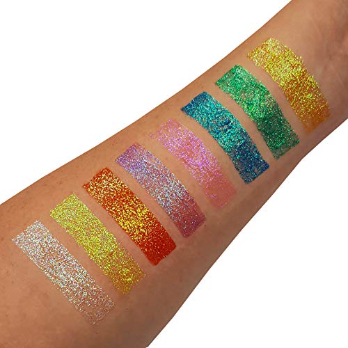 Schillerndes feines Glitzergel für Gesicht und Körper von Moon Glitter – Gelb – Kosmetische Festival-Glitzer-Gesichtsfarbe für Gesicht, Körper, Haare, Nägel – 12 ml