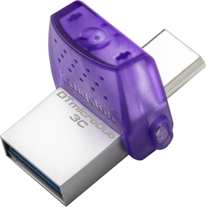 Kingston DataTraveler microDuo 3C USB Flash Drive 128GB, USB 3.2 Gen 1, Dual USB-C and USB-A Connectors