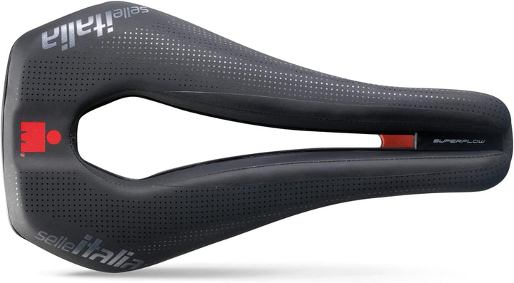 Selle Italia Watt Kit Carbonio Superflow Ironman Edition Saddle: Black/Black, U3 - Lightweight Carbon Rail Triathlon Saddle for Road Bikes