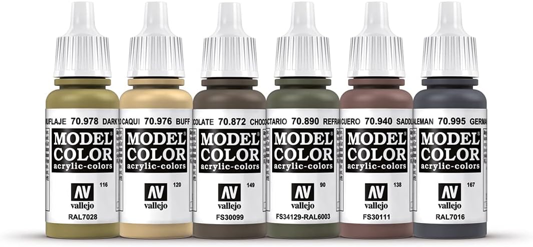 Vallejo WWII German Armour Model Paint Set - Acrylic Colors for Miniatures (VAL70205)