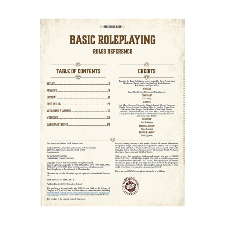 Chaosium Basic Roleplaying - Gamemaster Pack