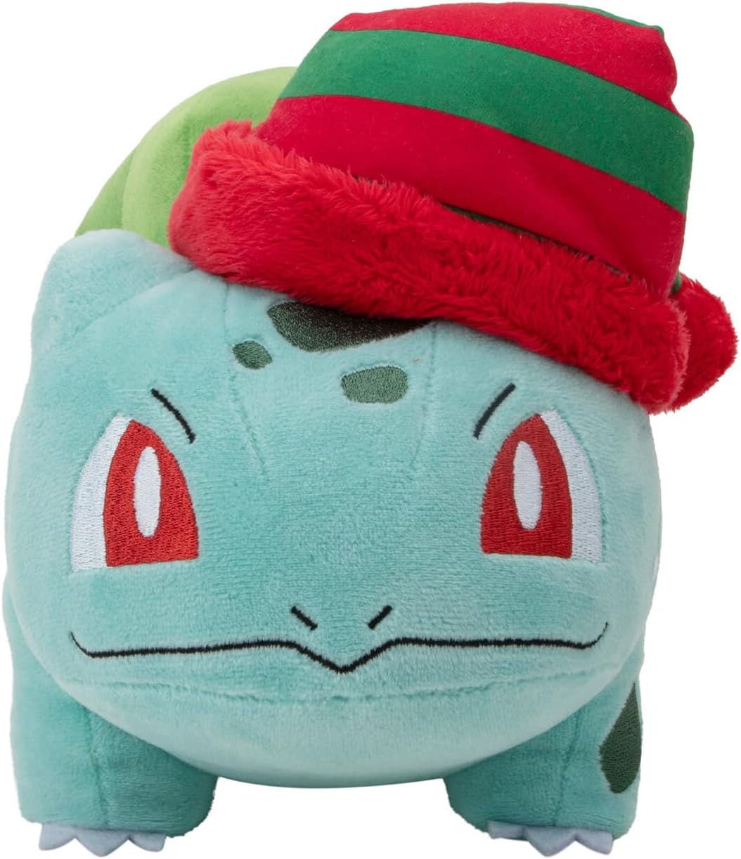 Pokémon Seasonal Plush - Bulbasaur with Striped Hat 8-Inch Plush for Pokémon Fans (PKW3377)