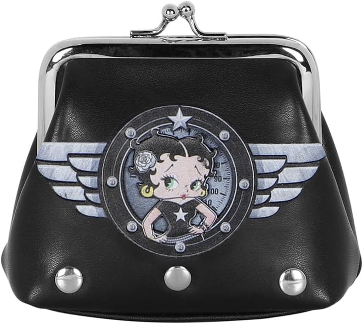 Betty Boop Motor Love-Clip Coin Purse, Black (07344)