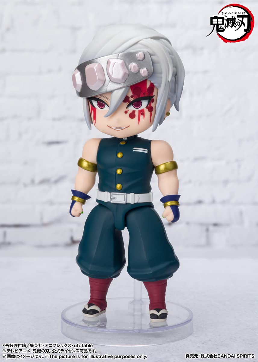 TAMASHII NATIONS Demon Slayer: Tengen Uzui Sound Breathing Figuarts Mini Action Figure - 3.9" Collectible Anime Figure