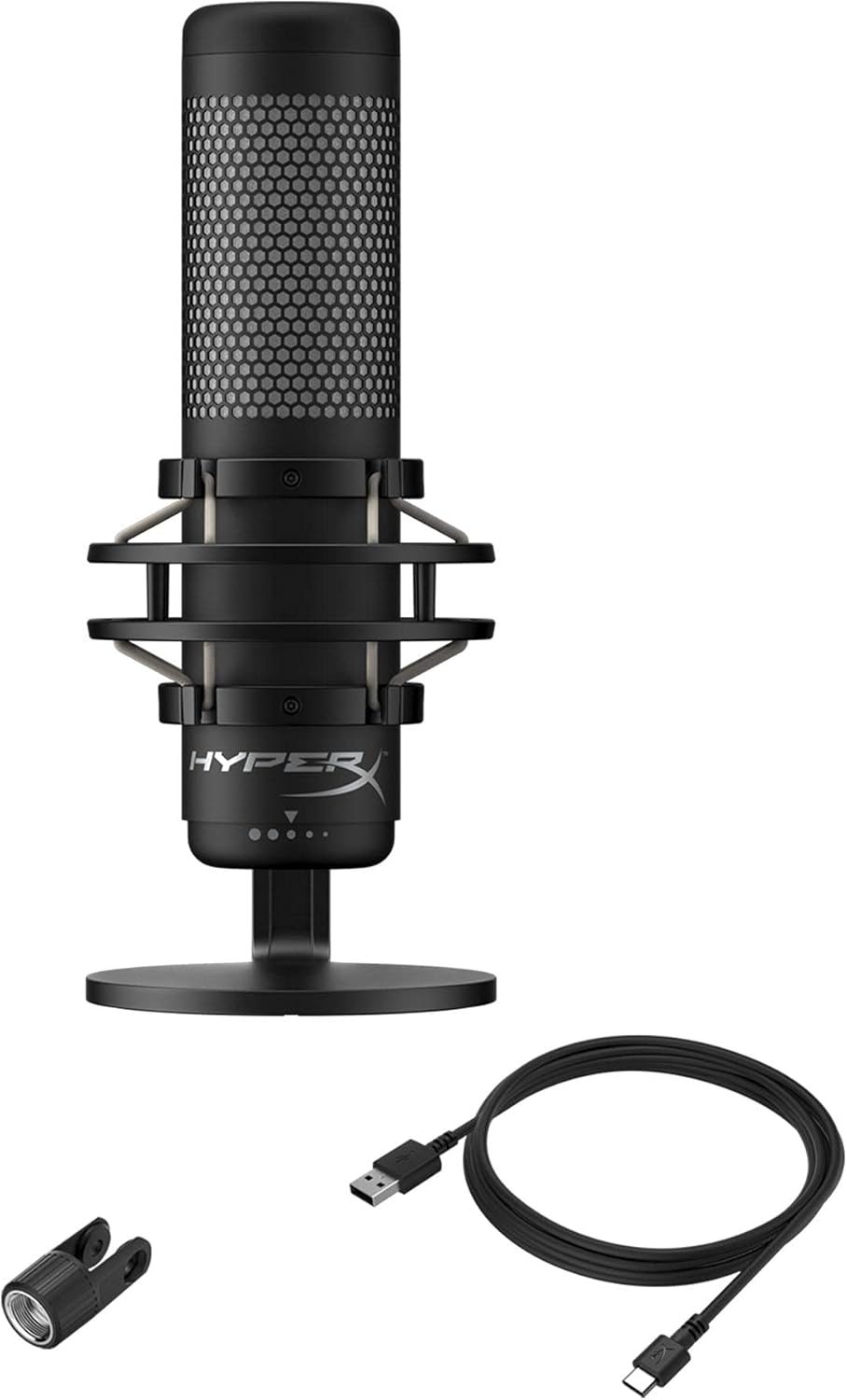 HyperX QuadCast S – RGB USB Condenser Microphone for PC, PS4, and Mac with Anti-Vibration Shock Mount, Built-in Pop Filter, and Customizable RGB Lighting