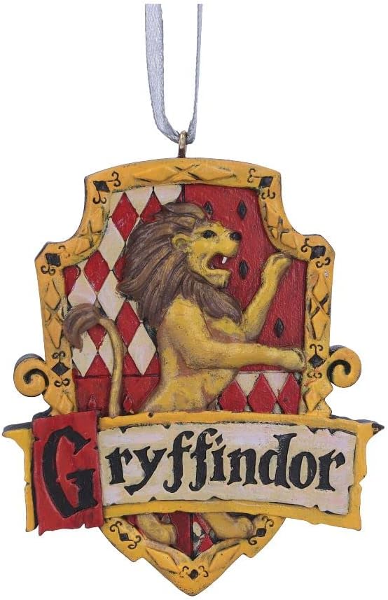 Nemesis Now Harry Potter Gryffindor Crest Hanging Ornament 8cm, Red