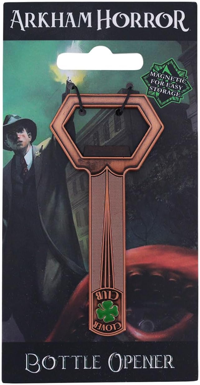 FaNaTtik - Arkham Horror Clover Club Bottle Opener - Heavy Duty Magnetic Bottle Opener with Enamel Detailing