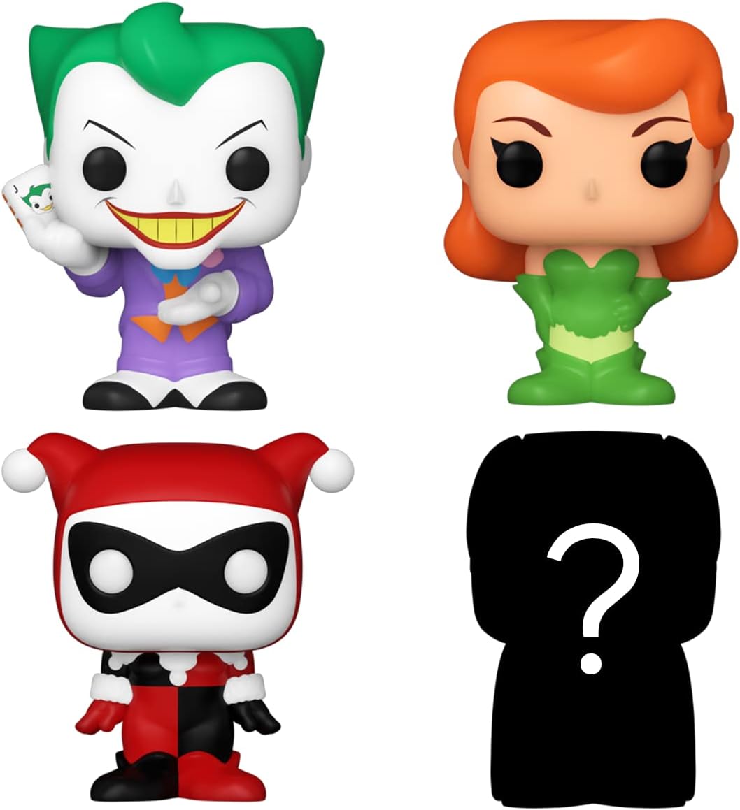 Funko DC Bitty POP! Harley Quinn, Joker, Poison Ivy & Mystery Figure Collectible Set (71313)