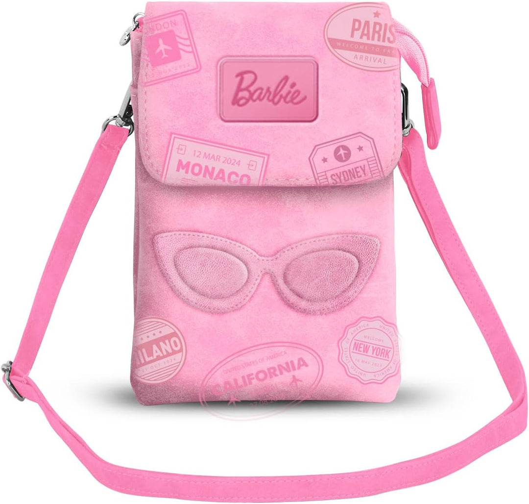 Barbie Travel-Mobile Phone Bag, Pink, 13 x 19 cm