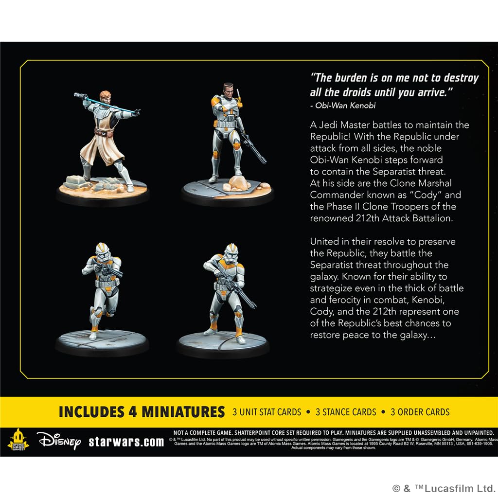 Atomic Mass Games Star Wars Shatterpoint: Hello There - General Obi-Wan Kenobi Squad Pack Miniatures and Card Game (FFGSWP06)