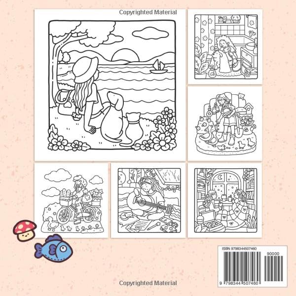 Girl Moments - Cozy Daily Coloring Book (Paperback)