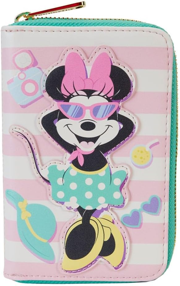 Loungefly Disney Minnie Mouse Vacation Poolside Zip Around Wallet, Multicolor, Z